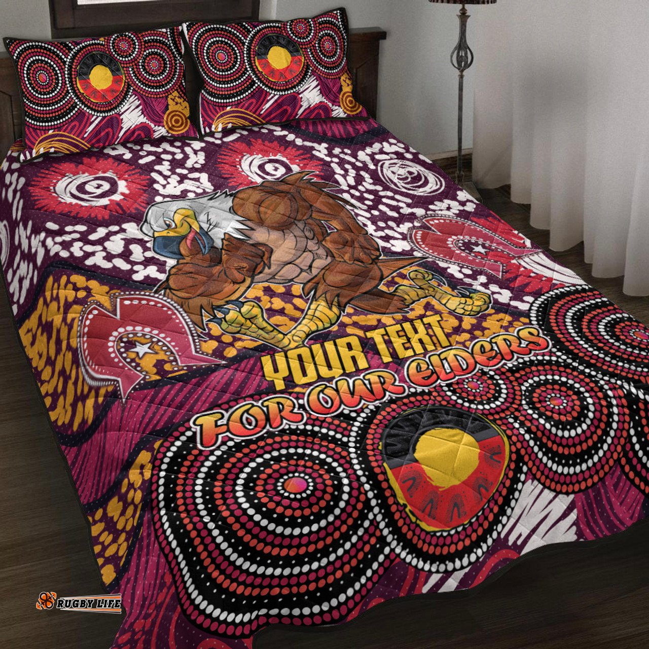 Manly Warringah Sea Eagles Naidoc Quilt Bed Set - Custom For Our Elders Quilt Bed Set