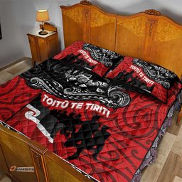 Aotearoa Toitu Te Tiriti Quilt Bed Set Honoring Te Tiriti o Waitangi Maori Haka