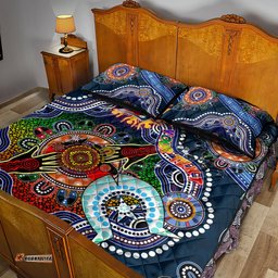 personalised roosters naidoc week 2024 quilt bed set australia aboriginal dot painting dt02