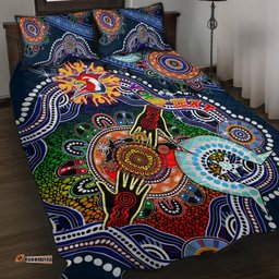 personalised roosters naidoc week 2024 quilt bed set australia aboriginal dot painting dt02