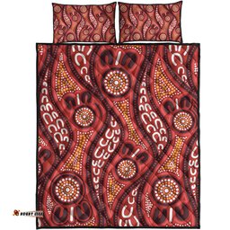 Australia Aboriginal Inspired Quilt Bed Set - Indigenous Art Aboriginal Inspired Dot Painting Style 4