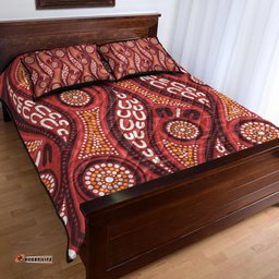 Australia Aboriginal Inspired Quilt Bed Set - Indigenous Art Aboriginal Inspired Dot Painting Style 4