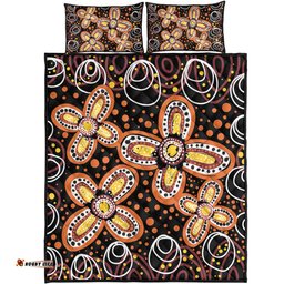 Australia Aboriginal Quilt Bed Set - Flowers Inspired By The Aboriginal Art Quilt Bed Set