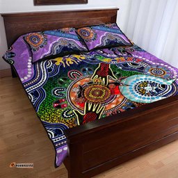 custom naidoc week 2024 fremantle dockers freo quilt bed set australia aboriginal dot painting dt02