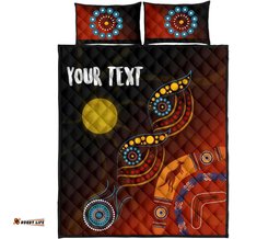 Australia Personalised Quilt Bed Set - Flowers On The Flag