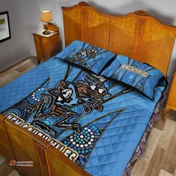 Cockroaches Quilt Bed Set - Cockroaches Mascot With Aboriginal Inspired Art Quilt Bed Set