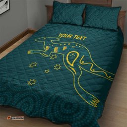 Custom Australia Rugby Quilt Bed Set Proud of Aussie Kangaroo
