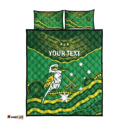 Custom Australia Kookaburras Quilt Bed Set Indigenous Art