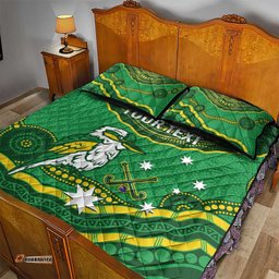 Custom Australia Kookaburras Quilt Bed Set Indigenous Art