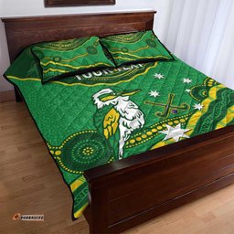 Custom Australia Kookaburras Quilt Bed Set Indigenous Art