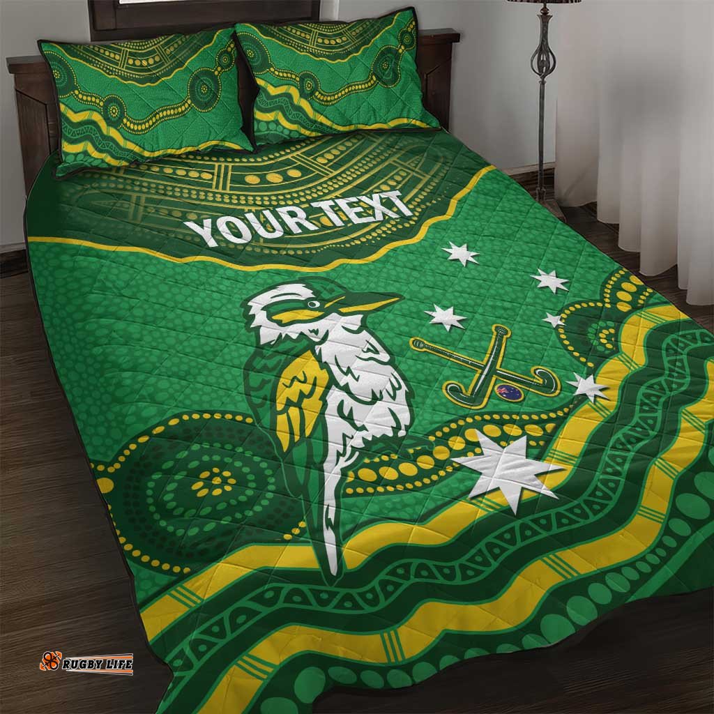 Custom Australia Kookaburras Quilt Bed Set Indigenous Art