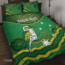 Custom Australia Kookaburras Quilt Bed Set Indigenous Art