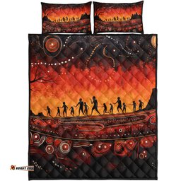 Australia Aboriginal Quilt Bed Set - The Sacred Dreamtime Painting Of The Indigenous Australian Quilt Bed Set