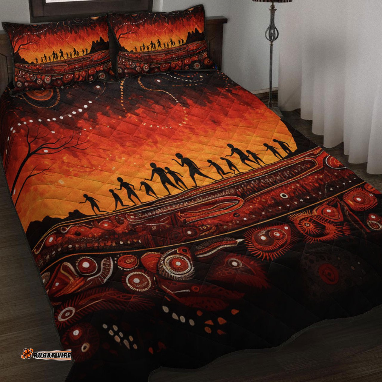 Australia Aboriginal Quilt Bed Set - The Sacred Dreamtime Painting Of The Indigenous Australian Quilt Bed Set