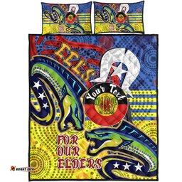 Parramatta Eels Naidoc Week Custom Quilt Bed Set - Parramatta Eels Naidoc Week For Our Elders With Dot Art Quilt Bed Set