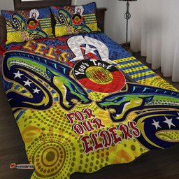 Parramatta Eels Naidoc Week Custom Quilt Bed Set - Parramatta Eels Naidoc Week For Our Elders With Dot Art Quilt Bed Set