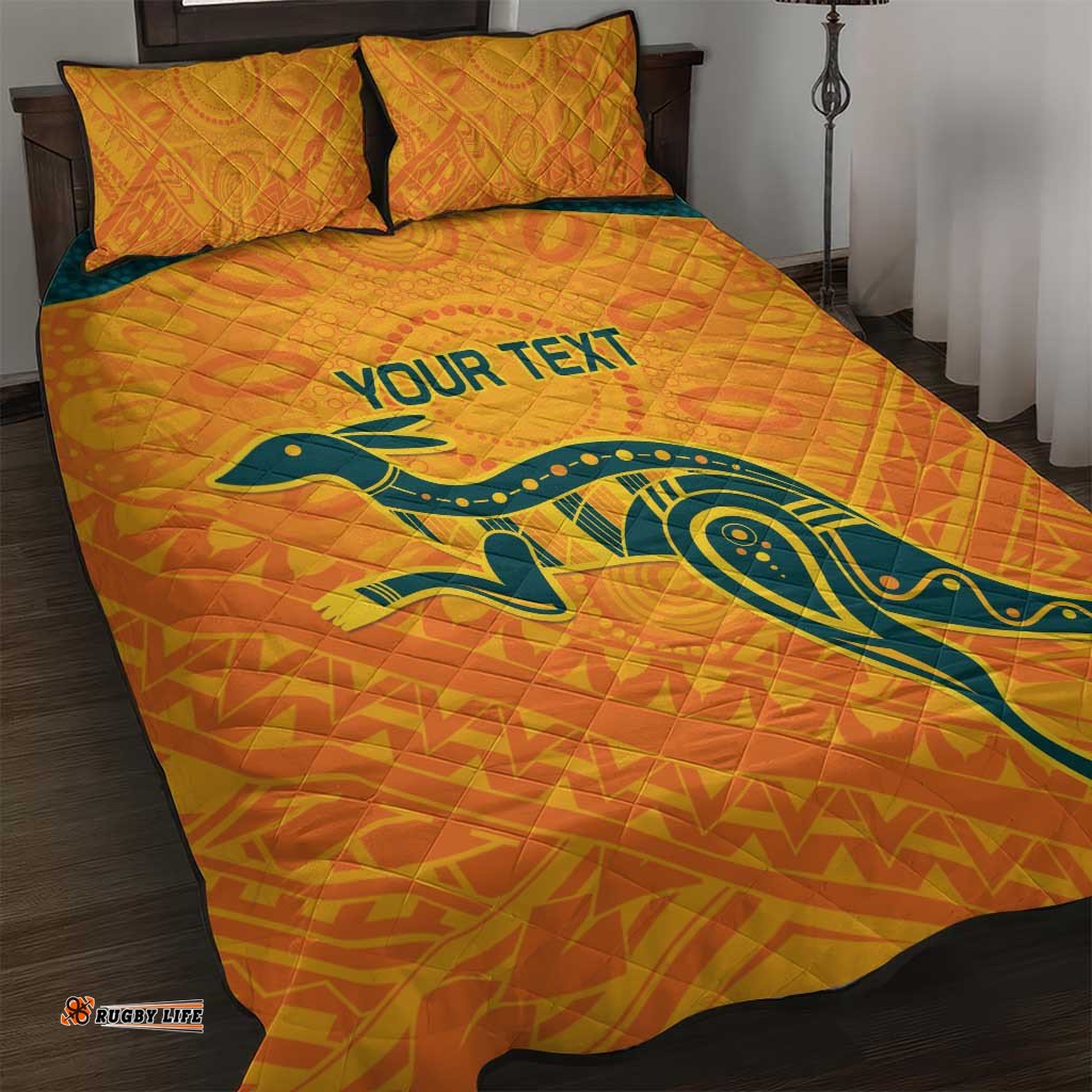 Custom Australia Rugby Quilt Bed Set Summer Paris 2024