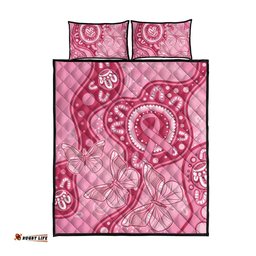 Australia Indigenous Quilt Bed Set Breast Cancer Pink Aboriginal Butterfly