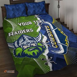 Personalised Cowboys And Raiders Rugby Quilt Bed Set Sporty Version
