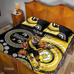 Custom AFL Richmond NAIDOC Week Quilt Bed Set Keep The Fire Burning Indigenous Art