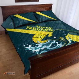 Custom Australia Water Polo 2024 Quilt Bed Set Aussie Stingers Kangaroo Sporty Version
