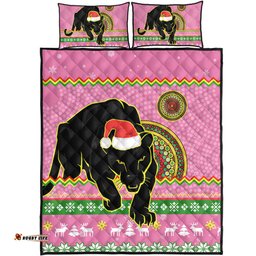 Penrith Panthers Quilt Bed Set - Australia Ugly Xmas With Aboriginal Patterns For Die Hard Fans