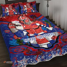 Newcastle Knights Christmas Quilt Bed Set - Custom Merry Christmas Newcastle Knights Indigenous Inspired
