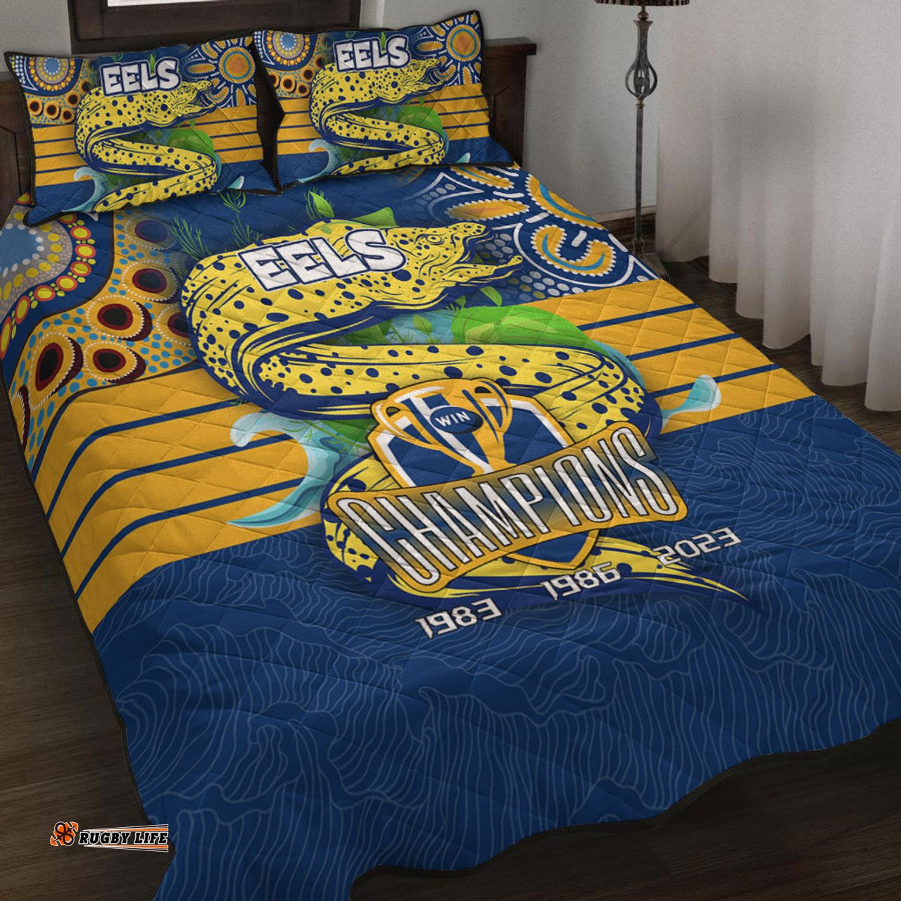 Parramatta Eels Quilt Bed Set Talent Win Games But Teamwork And Intelligence Win Championships With Aboriginal Style