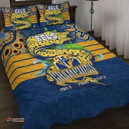 Parramatta Eels Quilt Bed Set Talent Win Games But Teamwork And Intelligence Win Championships With Aboriginal Style