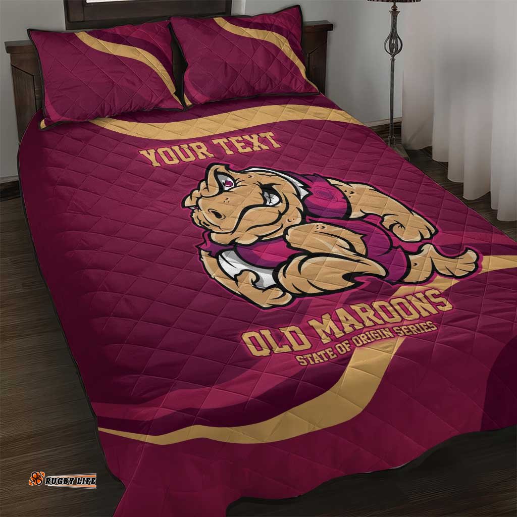 Custom QLD Maroons Cane Toad Quilt Bed Set Queensland Origin No2