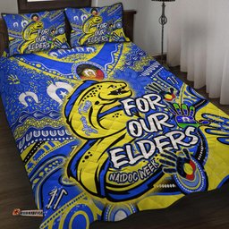 Parramatta Eels Naidoc Week Custom Quilt Bed Set - For Our Elders Run to Paradise Quilt Bed Set