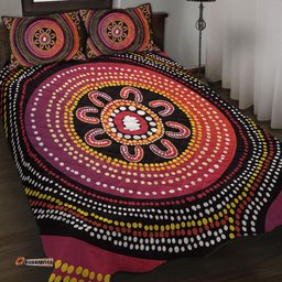 Australia Aboriginal Quilt Bed Set - Aboriginal Dot Art Design Quilt Bed Set