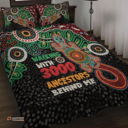 Australia Aboriginal Quilt Bed Set - Walking with 3000 Ancestors Behind Me With Goanna Quilt Bed Set