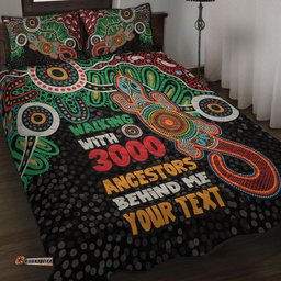 Australia Aboriginal Quilt Bed Set - Walking with 3000 Ancestors Behind Me With Goanna Quilt Bed Set