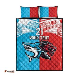 Custom Sharks Dragons Rugby Quilt Bed Set With Sporty Style