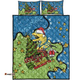 Parramatta Eels Christmas Custom Quilt Bed Set - Let's Get Lit Chrisse Pressie Quilt Bed Set