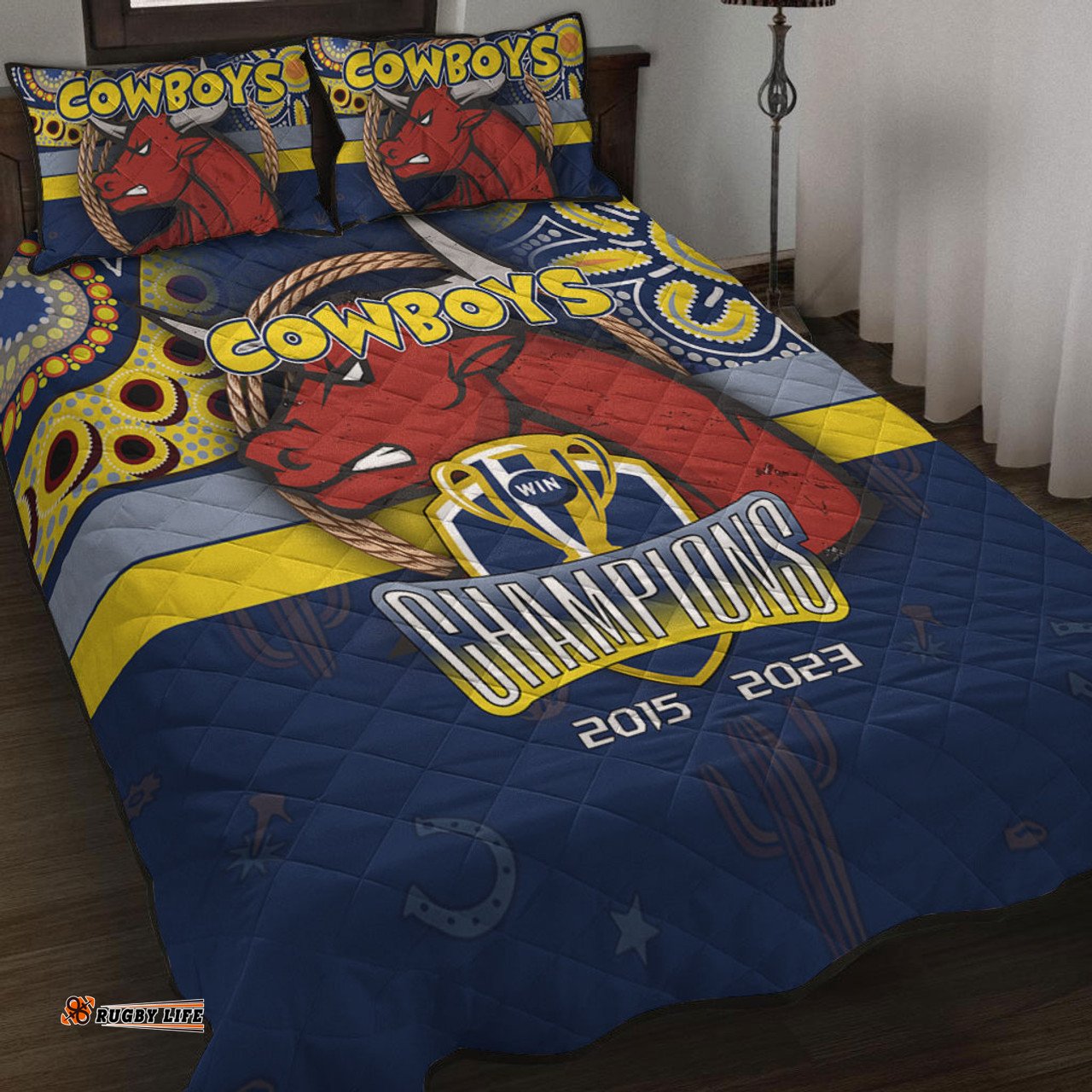 North Queensland Cowboys Quilt Bed Set Talent Win Games But Teamwork And Intelligence Win Championships With Aboriginal Style