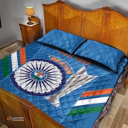 Custom India Cricket Quilt Bed Set 2nd Champions World Cup Men In Blue