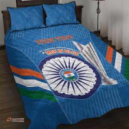 Custom India Cricket Quilt Bed Set 2nd Champions World Cup Men In Blue
