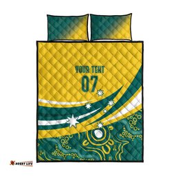 australia 2024 olympics custom quilt bed set rise of the roos aborignal style