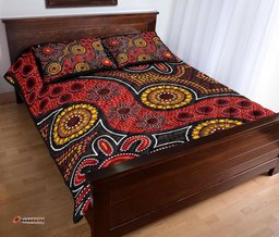 Australia Aboriginal Inspired Quilt Bed Set - Indigenous Patterns Ver11