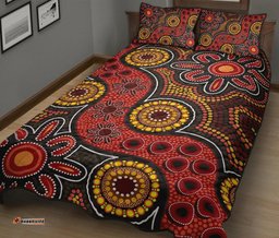 Australia Aboriginal Inspired Quilt Bed Set - Indigenous Patterns Ver11