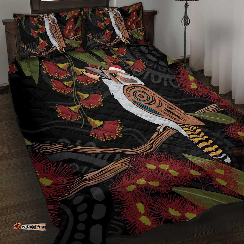 Australia Indigenous Christmas Quilt Bed Set Kookaburra Aboriginal