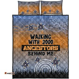 Australia Aboriginal Quilt Bed Set - Walking with 3000 Ancestors Behind Me Blue Patterns Quilt Bed Set