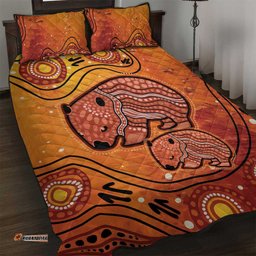 Australia Wombat Quilt Bed Set Indigenous Art