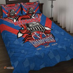 Newcastle Knights Quilt Bed Set Talent Win Games But Teamwork And Intelligence Win Championships With Aboriginal Style