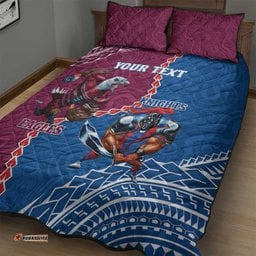 Personalised Eagles And Knights Rugby Quilt Bed Set Aboriginal Mix Polynesian Pattern