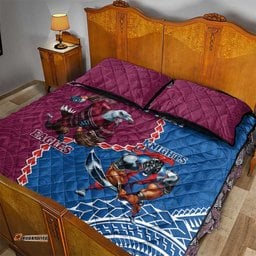 Personalised Eagles And Knights Rugby Quilt Bed Set Aboriginal Mix Polynesian Pattern