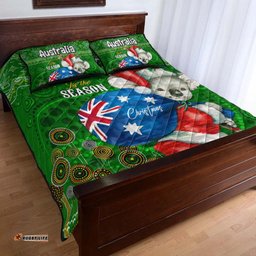 Aboriginal Christmas Quilt Bed Set - Custom Australia Koala Ugly Christmas with Aboriginal Inspired Green Quilt Bed Set