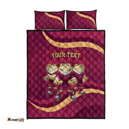 Custom QLD Maroons Cane Toad Quilt Bed Set Queensland Origin No3